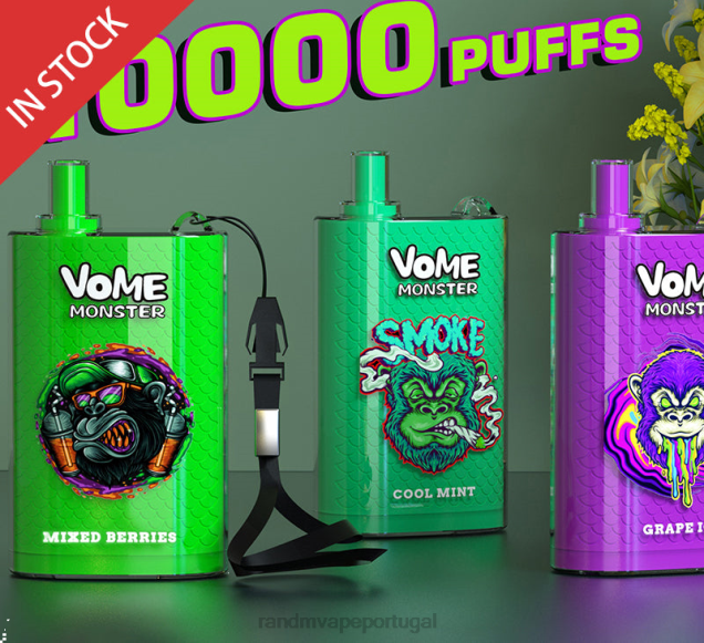 gelo exuberante - RandM tornado store - RandM Vome Monster Dispositivo vape pod de controle de fluxo de ar 10000 1 unidade D042B277