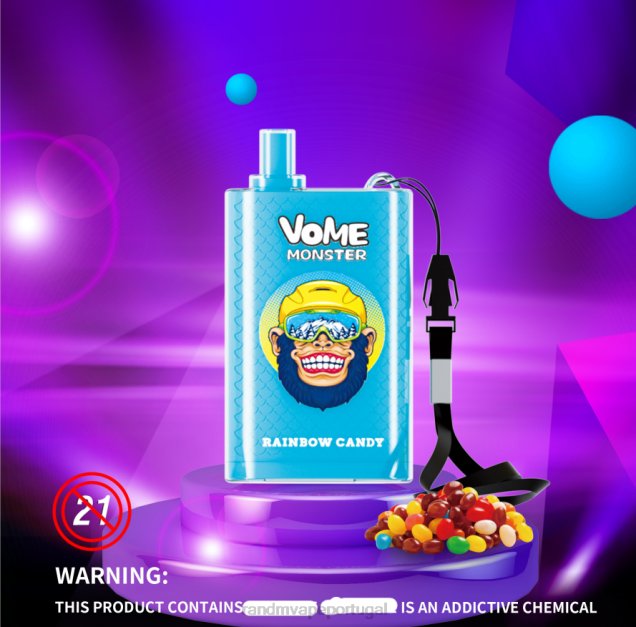 gelo exuberante - RandM tornado store - RandM Vome Monster Dispositivo vape pod de controle de fluxo de ar 10000 1 unidade D042B277