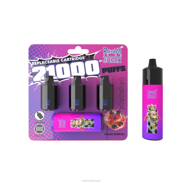 bagas misturadas - RandM disposable vape - RandM Sunax Dispositivo vape substituível com cápsula de controle de fluxo de ar 21000 1 unidade D042B270