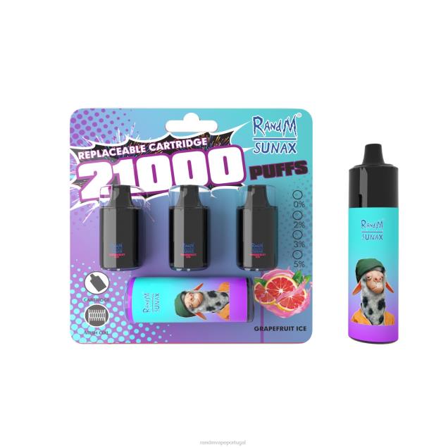 gelo de toranja - RandM tornado Lisbon - RandM Sunax Dispositivo vape substituível com cápsula de controle de fluxo de ar 21000 1 unidade D042B275
