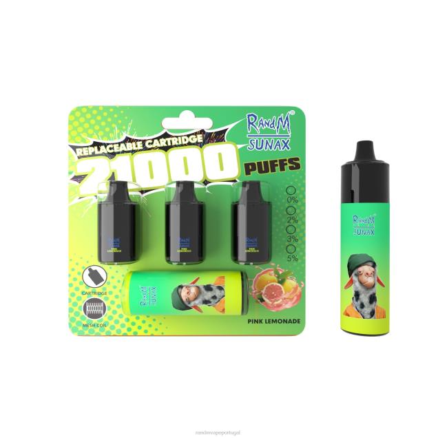 limonada rosa - RandM vape sale - RandM Sunax Dispositivo vape substituível com cápsula de controle de fluxo de ar 21000 1 unidade D042B269