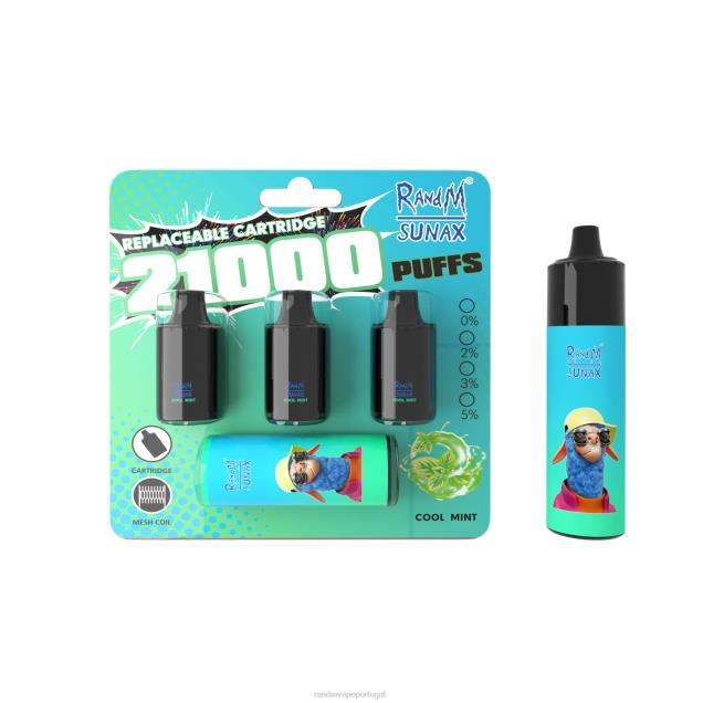 menta refrescante - RandM tornado Lisbon - RandM Sunax Dispositivo vape substituível com cápsula de controle de fluxo de ar 21000 1 unidade D042B265