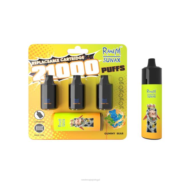 ursinho de goma - RandM tornado sale - RandM Sunax Dispositivo vape substituível com cápsula de controle de fluxo de ar 21000 1 unidade D042B268