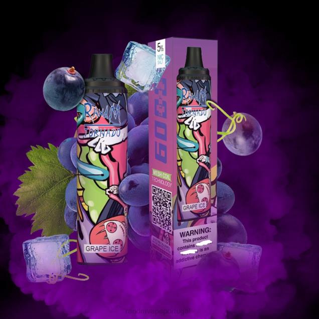 gelo de uva - RandM vape flavours - RandM Tornado Dispositivo vape pod de controle de fluxo de ar 6000 1 unidade D042B284