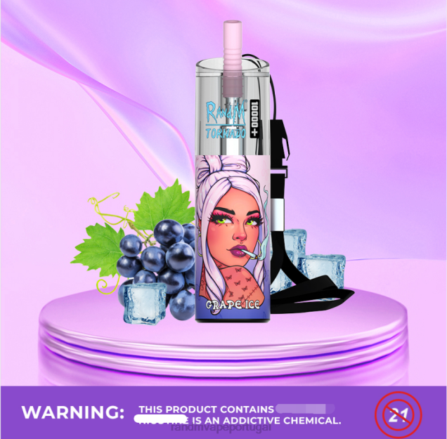 gelo de uva - RandM vape store - RandM Tornado Dispositivo vape de controle de fluxo de ar 10000 plus 1 unidade D042B76