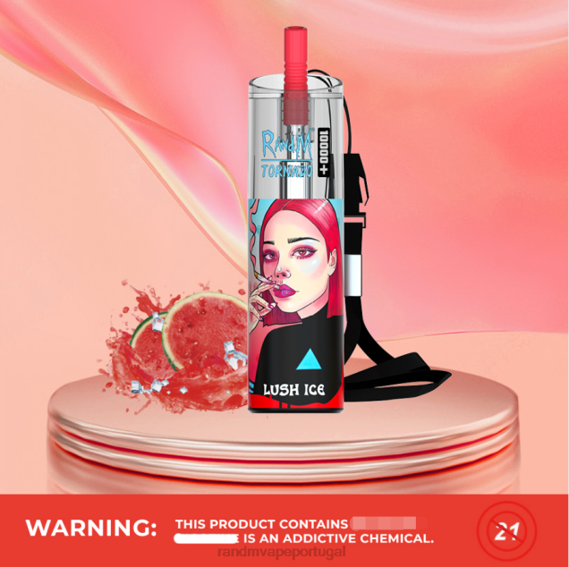 gelo exuberante - RandM vape Portugal - RandM Tornado Dispositivo vape de controle de fluxo de ar 10000 plus 1 unidade D042B73