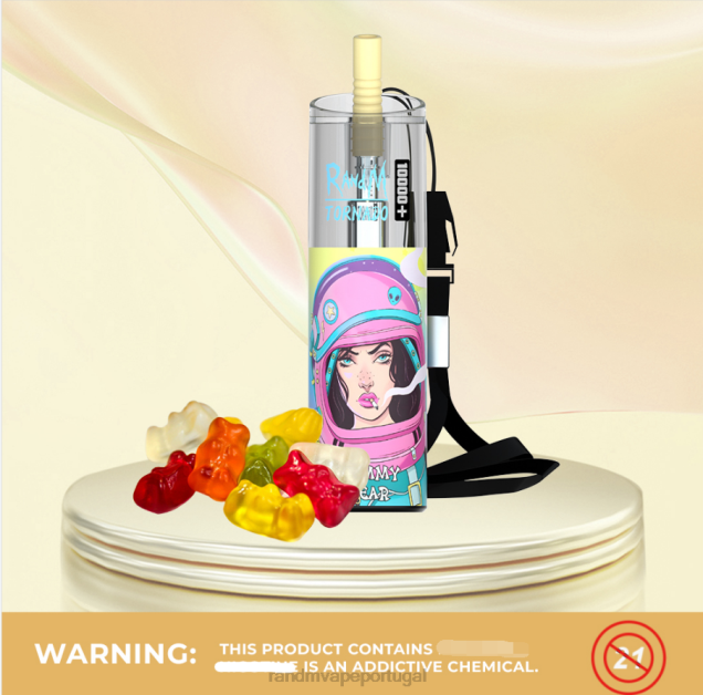 ursinho de goma - RandM vape flavours - RandM Tornado Dispositivo vape de controle de fluxo de ar 10000 plus 1 unidade D042B74