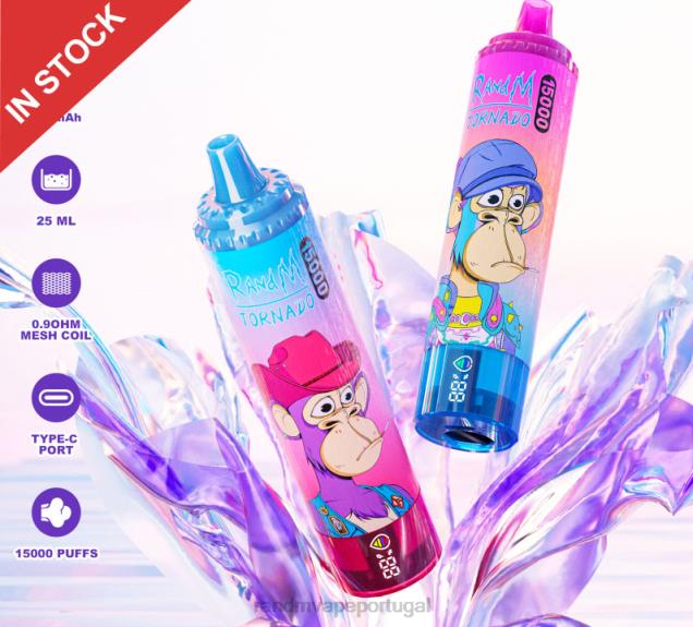 baga mista - RandM Portugal - Fumot RandM Tornado Dispositivo vape 15000 com bateria e display ejuice versão 1 D042B31
