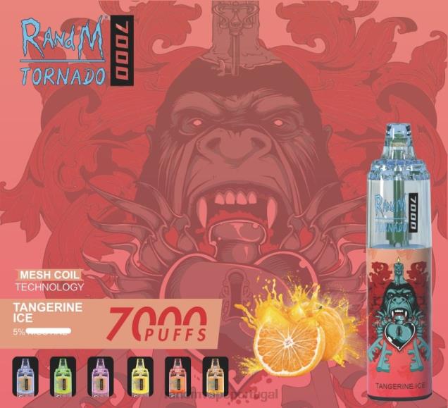 gelo de morango - RandM vape Portugal - RandM Tornado Dispositivo vape de controle de fluxo de ar 7000 1 unidade D042B183
