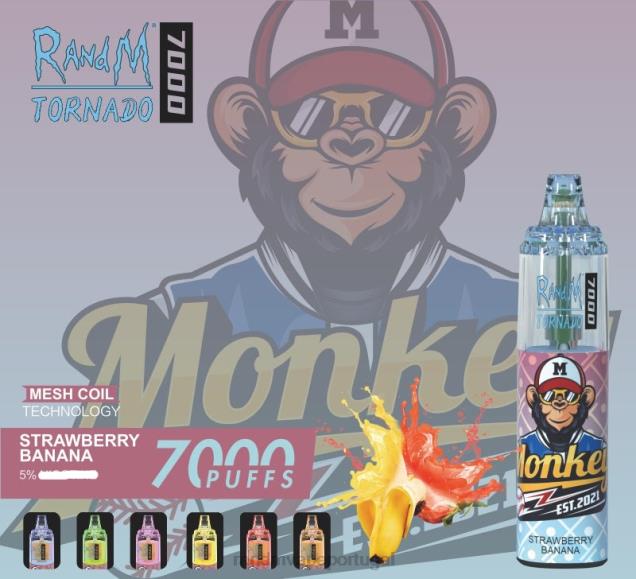 morango banana - RandM tornado Portugal - RandM Tornado Dispositivo vape de controle de fluxo de ar 7000 1 unidade D042B182