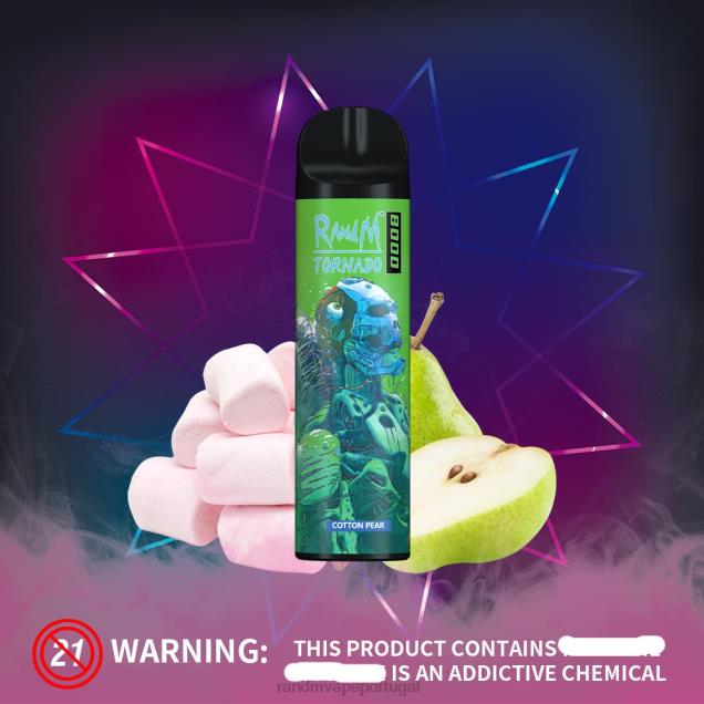 pêra de algodão - RandM Portugal - RandM Tornado Dispositivo vape de controle de fluxo de ar 8000 1 unidade D042B241